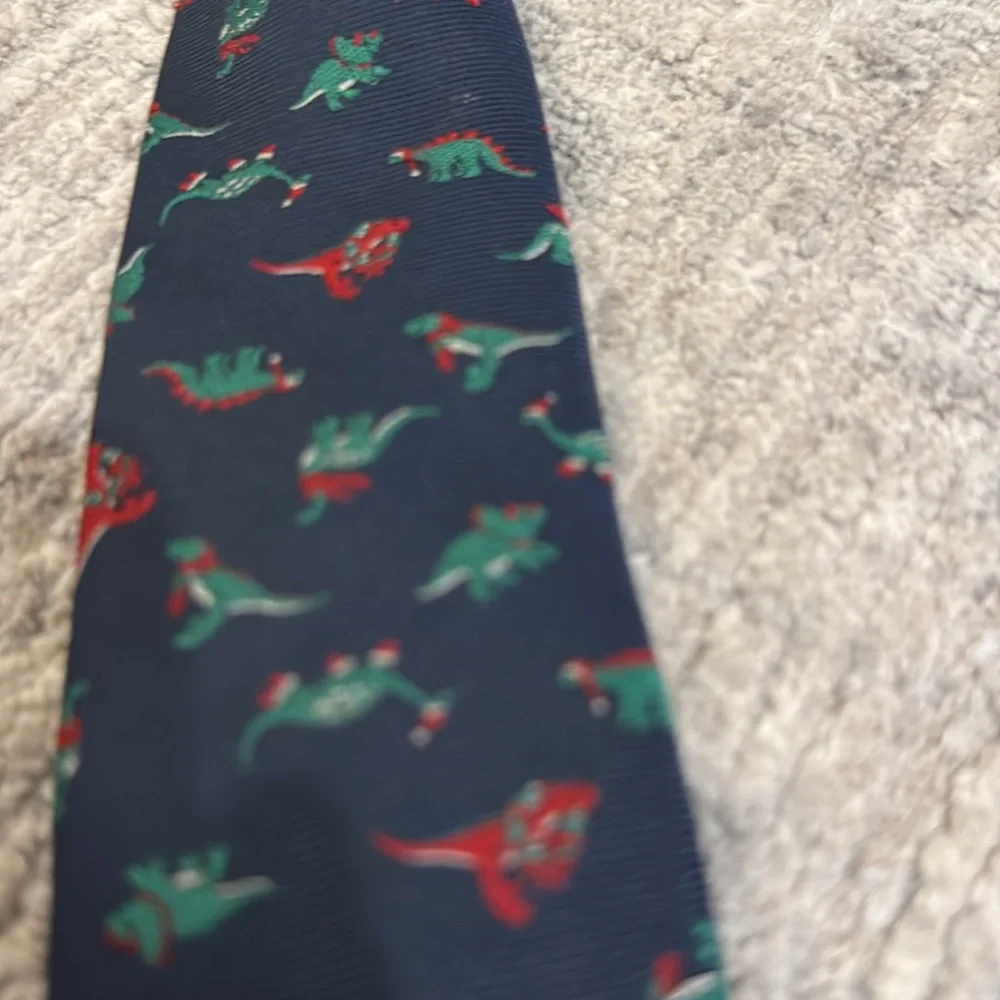 Navy Blue Dinosaur Pattern Tie for your little boy ❤️